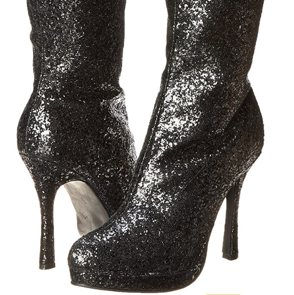 NWT SEXY! Kneehigh Heel Glitter Boots